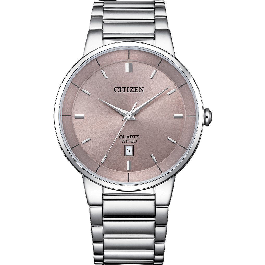 Citizen Quartz BI5120-51Z – Men’s 40mm Stainless Steel Sport Watch with Pink Dial, Date Display at 6 o’clock & 50M Water Resistance