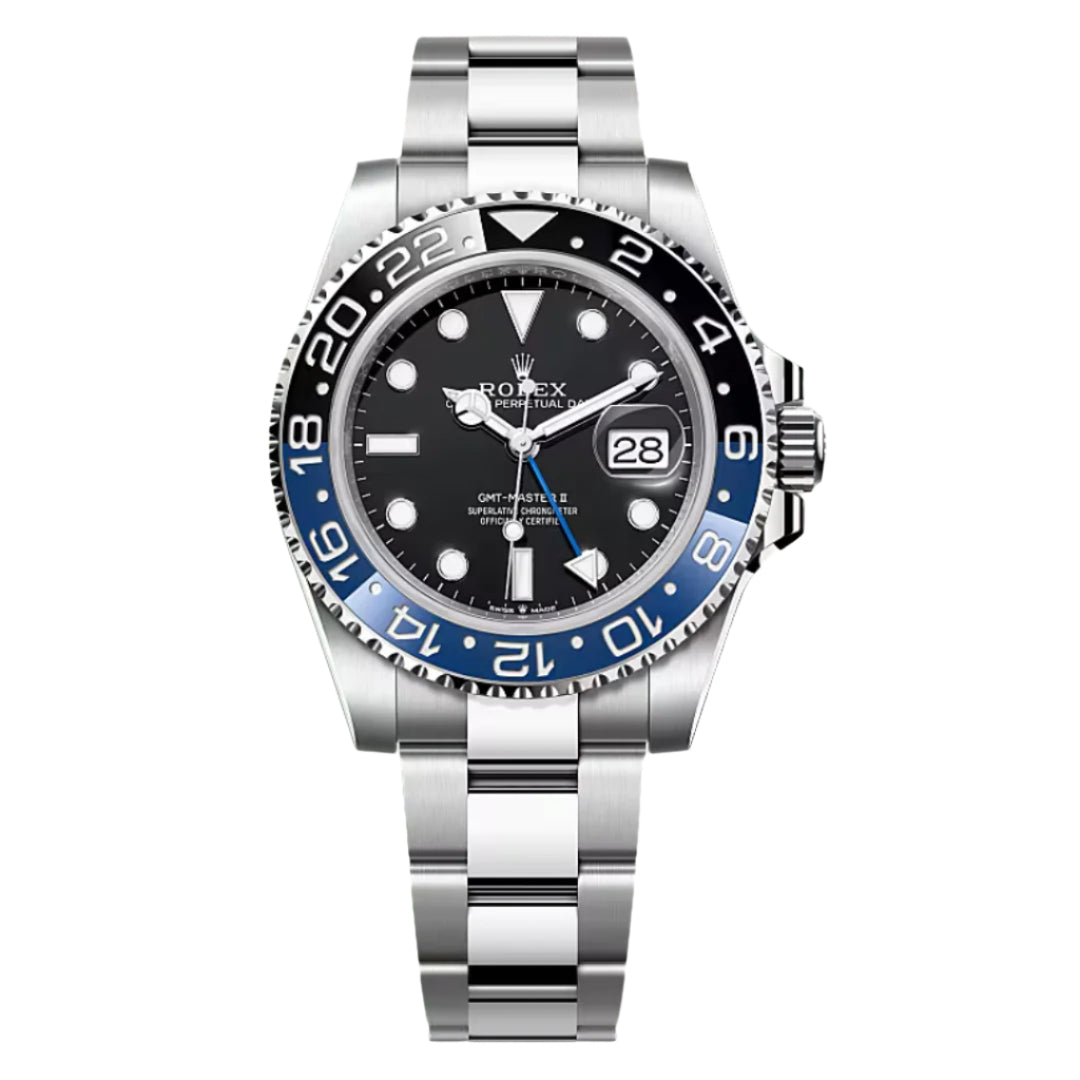 Rolex GMT-Master II “Batman” M126710BLNR-0003 Men’s Automatic Watch – Oyster Bracelet, Black Dial, Blue & Black Bezel