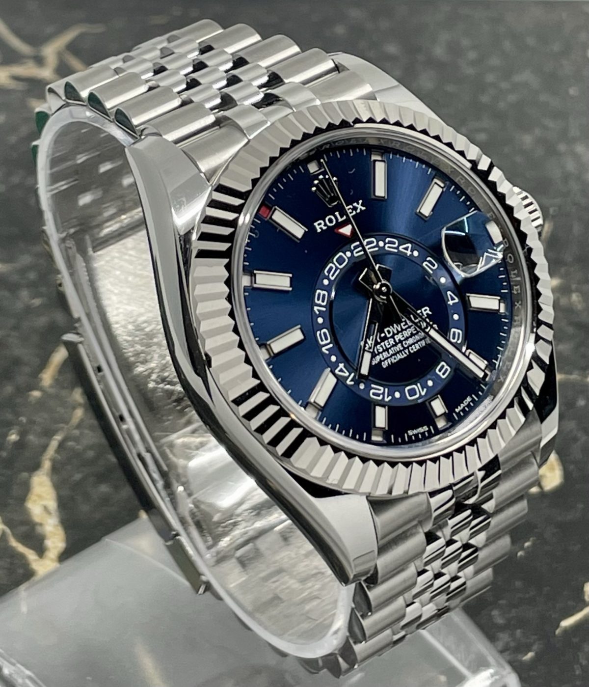 Rolex Sky-Dweller Blue Dial Stainless Steel & 18K White Gold Jubilee Men's Watch 336934-0006