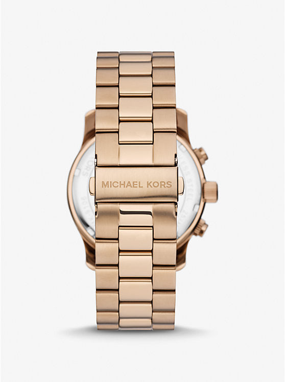 Michael Kors Runway Chronograph Quartz Beige Gold-Tone Dial Men's Watch MK9106 – Luxero Exclusive