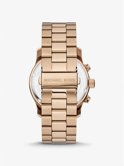 Michael Kors Runway Chronograph Quartz Beige Gold-Tone Dial Men's Watch MK9106 – Luxero Exclusive
