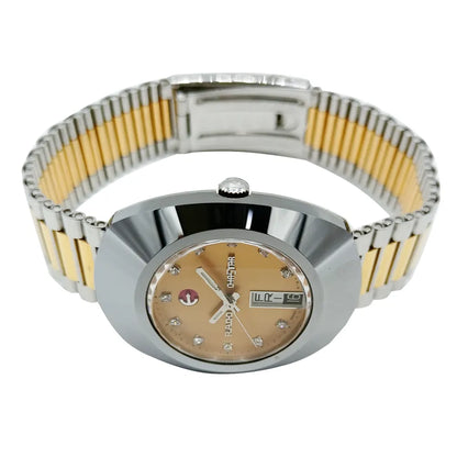Rado R12408633 – Men's Original Diastar Automatic Watch, 35mm Two-Tone Stainless Steel Case with Champagne Diamond Dial, ETA 2836-2 Movement, 38-Hour Power Reserve