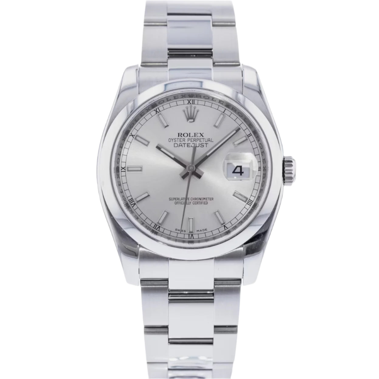 Rolex Datejust 36 White Dial Domed Bezel Stainless Steel Jubilee Watch 116200WSJ