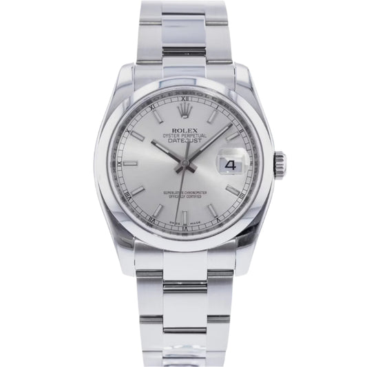 Rolex Datejust 36 White Dial Domed Bezel Stainless Steel Jubilee Watch 116200WSJ