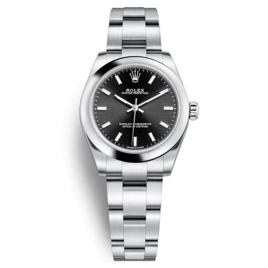 Rolex Oyster Perpetual 31 Automatic Chronometer Black Dial Stainless Steel Unisex Watch 177200-0019