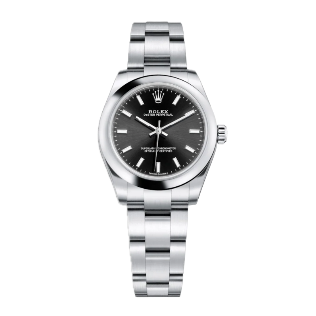 Rolex Oyster Perpetual 31 Black Dial Automatic Chronometer Stainless Steel Unisex Watch 177200-0019