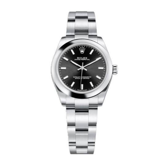 Rolex Oyster Perpetual 31 Black Dial Automatic Chronometer Stainless Steel Unisex Watch 177200-0019