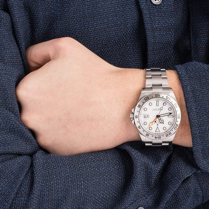 Rolex Explorer II 216570WSO Men’s Automatic GMT Watch – White Dial, 42mm Oystersteel Case, Fixed 24-Hour Bezel