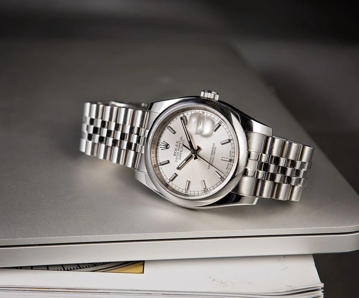 Rolex Datejust 36 White Dial Domed Bezel Stainless Steel Jubilee Watch 116200WSJ