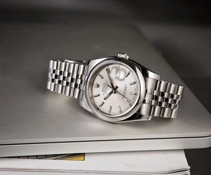 Rolex Datejust 36 White Dial Domed Bezel Stainless Steel Jubilee Watch 116200WSJ