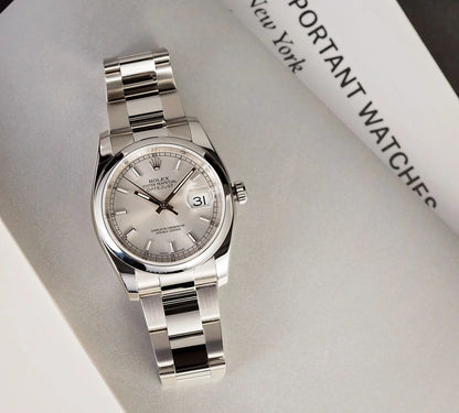 Rolex Datejust 36 White Dial Domed Bezel Stainless Steel Jubilee Watch 116200WSJ