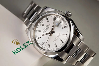 Rolex Datejust 36 White Dial Domed Bezel Stainless Steel Jubilee Watch 116200WSJ