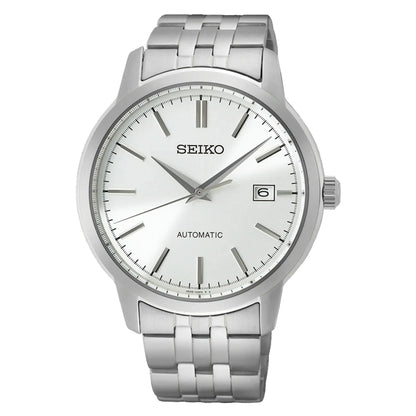Seiko Essentials SRPH85K1 – Men's Automatic Stainless Steel Watch with Silver Dial, 4R35 Movement & 100M Water Resistance