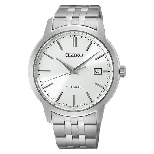 Seiko Essentials SRPH85K1 – Men's Automatic Stainless Steel Watch with Silver Dial, 4R35 Movement & 100M Water Resistance