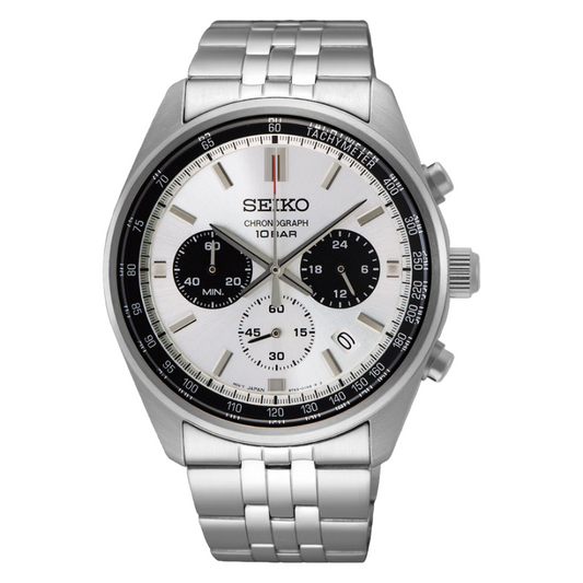 Seiko Chronograph Quartz White Dial Men's Watch SSB425P1