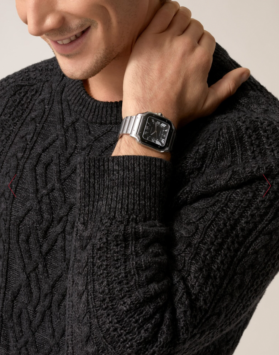 Cartier Santos Large Model Automatic Grey Dial Men's Watch WSSA0037