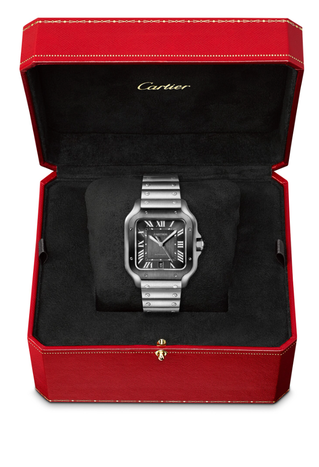 Cartier Santos Large Model Automatic Grey Dial Men's Watch WSSA0037