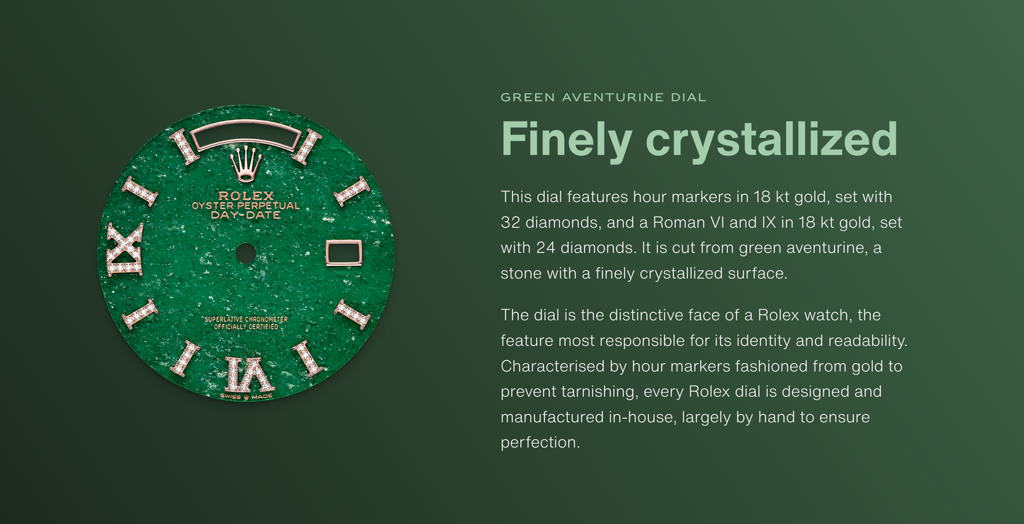 Rolex Day-Date Aventurine Dial Automatic Chronometer Diamond Unisex Watch 128235-0068