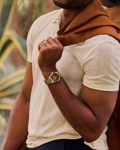 Citizen Rolan Eco-Drive Brown Dial Two-Tone Men’s Watch | Luxero