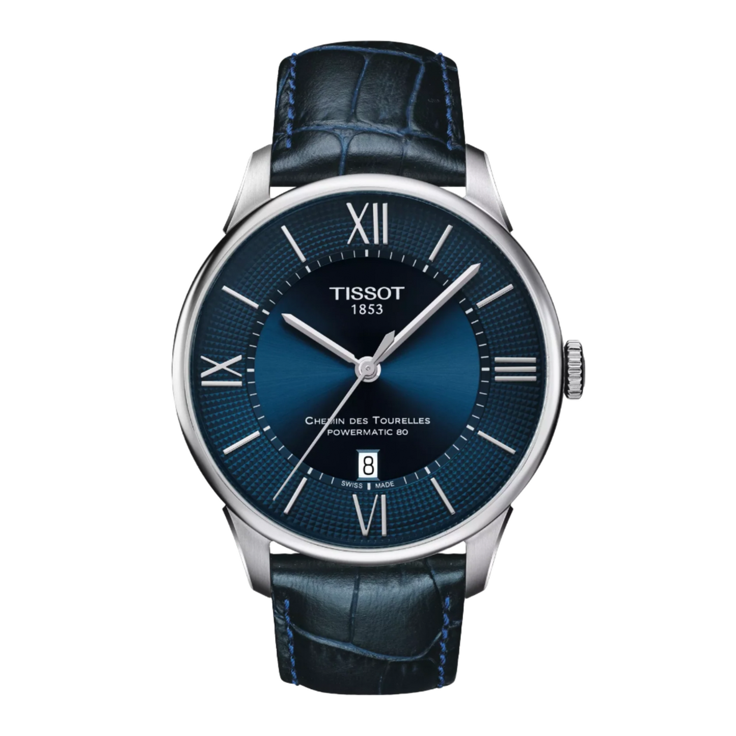 Tissot Chemin Des Tourelles Automatic Watch with Blue Dial & Leather Strap T099.407.16.048.00