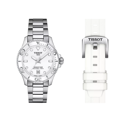 Tissot Seastar 36mm White Dial Stainless Steel Quartz Men's Dive Watch T120.210.11.011.00