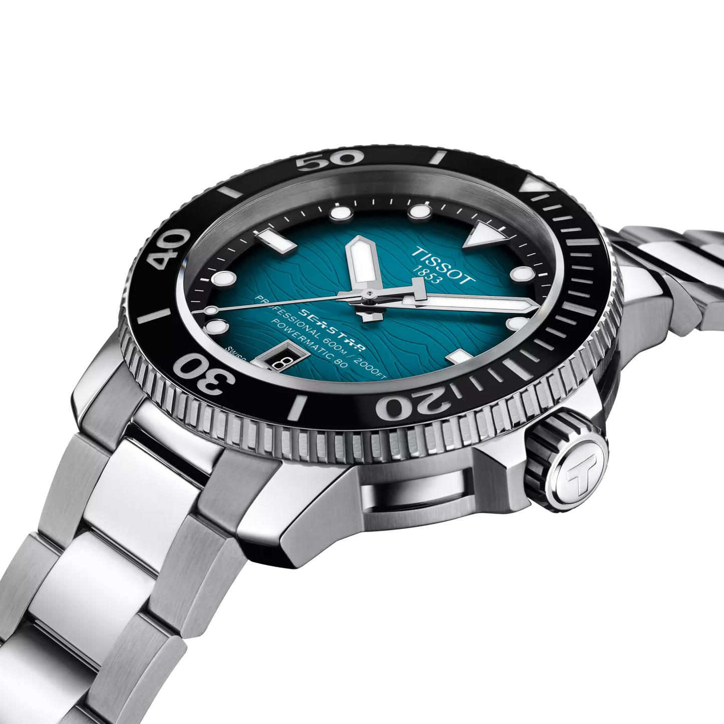 Tissot Seastar 600 Automatic Dive Watch with Blue Gradient Dial & Black Ceramic Bezel T120.607.11.041.00