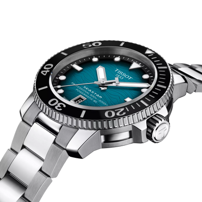 Tissot Seastar 600 Automatic Dive Watch with Blue Gradient Dial & Black Ceramic Bezel T120.607.11.041.00