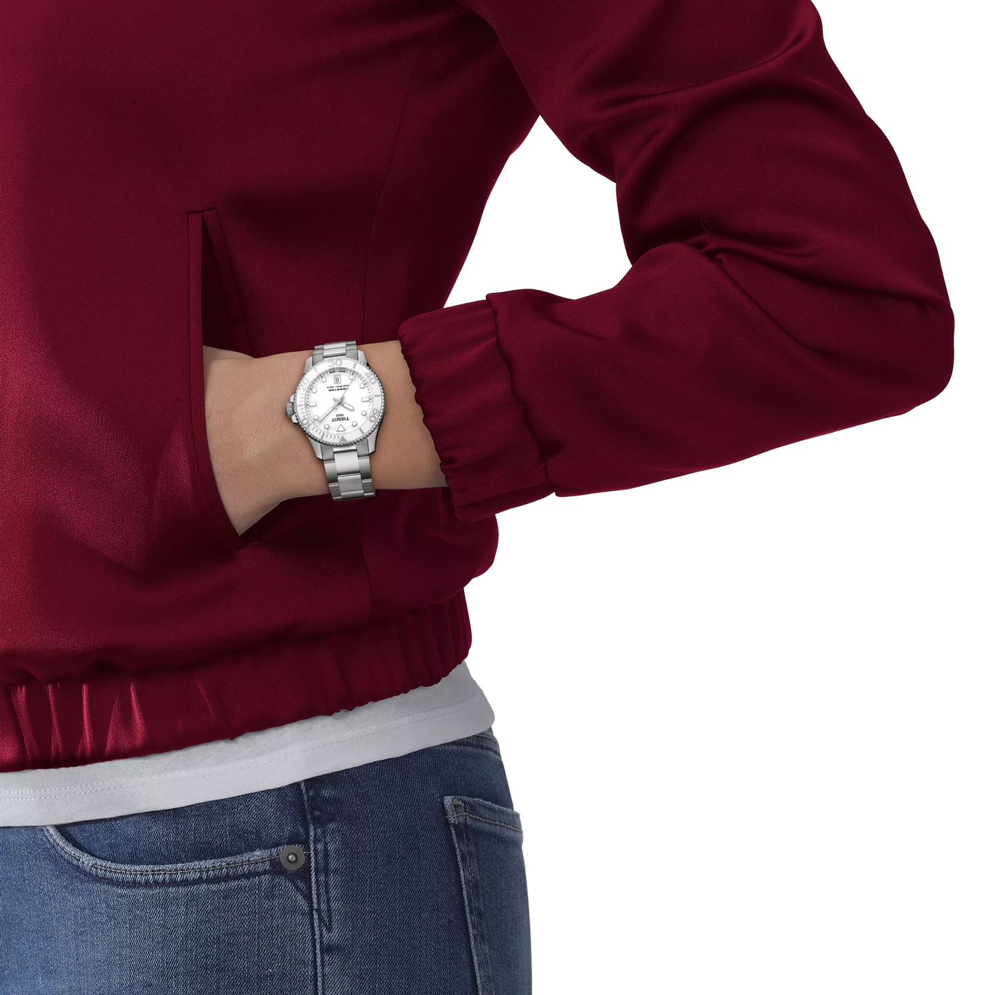 Tissot Seastar 36mm White Dial Stainless Steel Quartz Men's Dive Watch T120.210.11.011.00