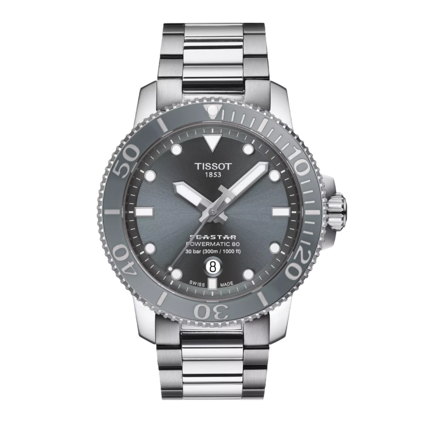 Tissot Seastar 1000 43mm Grey Dial Stainless Steel Automatic Dive Watch T120.407.11.081.01