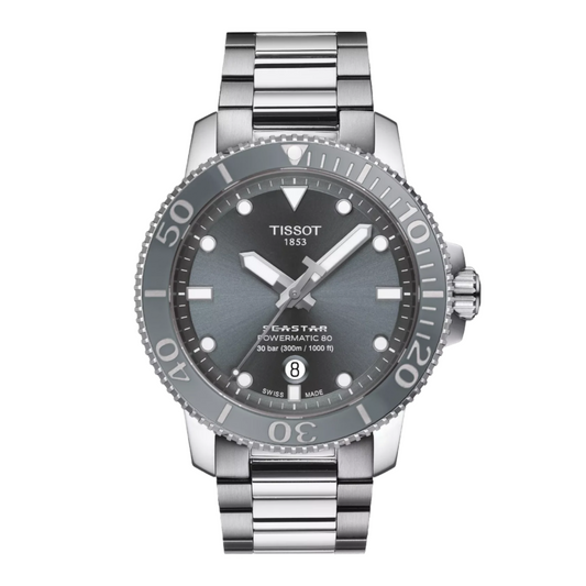Tissot Seastar 1000 43mm Grey Dial Stainless Steel Automatic Dive Watch T120.407.11.081.01