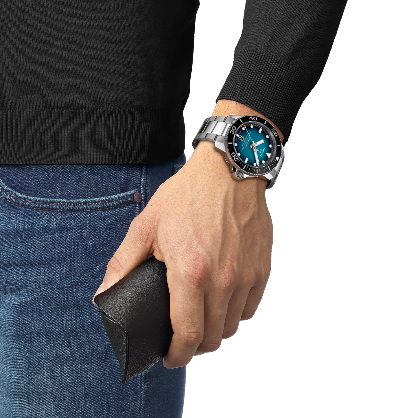 Tissot Seastar 600 Automatic Dive Watch with Blue Gradient Dial & Black Ceramic Bezel T120.607.11.041.00