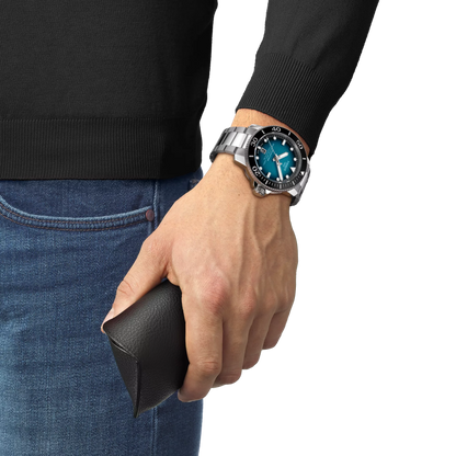 Tissot Seastar 600 Automatic Dive Watch with Blue Gradient Dial & Black Ceramic Bezel T120.607.11.041.00