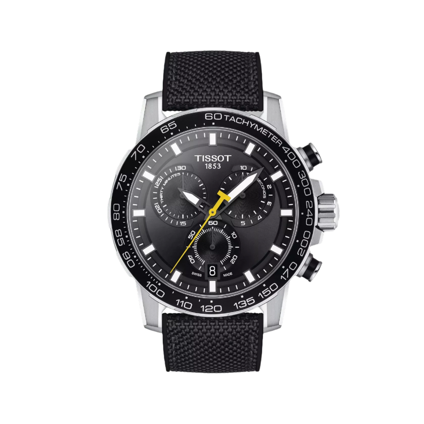 Tissot T-Sport Chronograph Quartz Black Dial Tachymeter Bezel Textile Strap Men's Watch T125.617.17.051.02