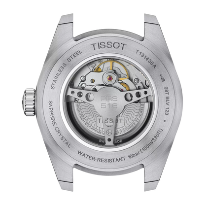 Tissot PRS 516 Powermatic 80 Silver Dial Automatic Watch with Brown Leather Strap T131.430.16.032.00