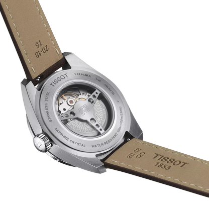 Tissot PRS 516 Powermatic 80 Silver Dial Automatic Watch with Brown Leather Strap T131.430.16.032.00