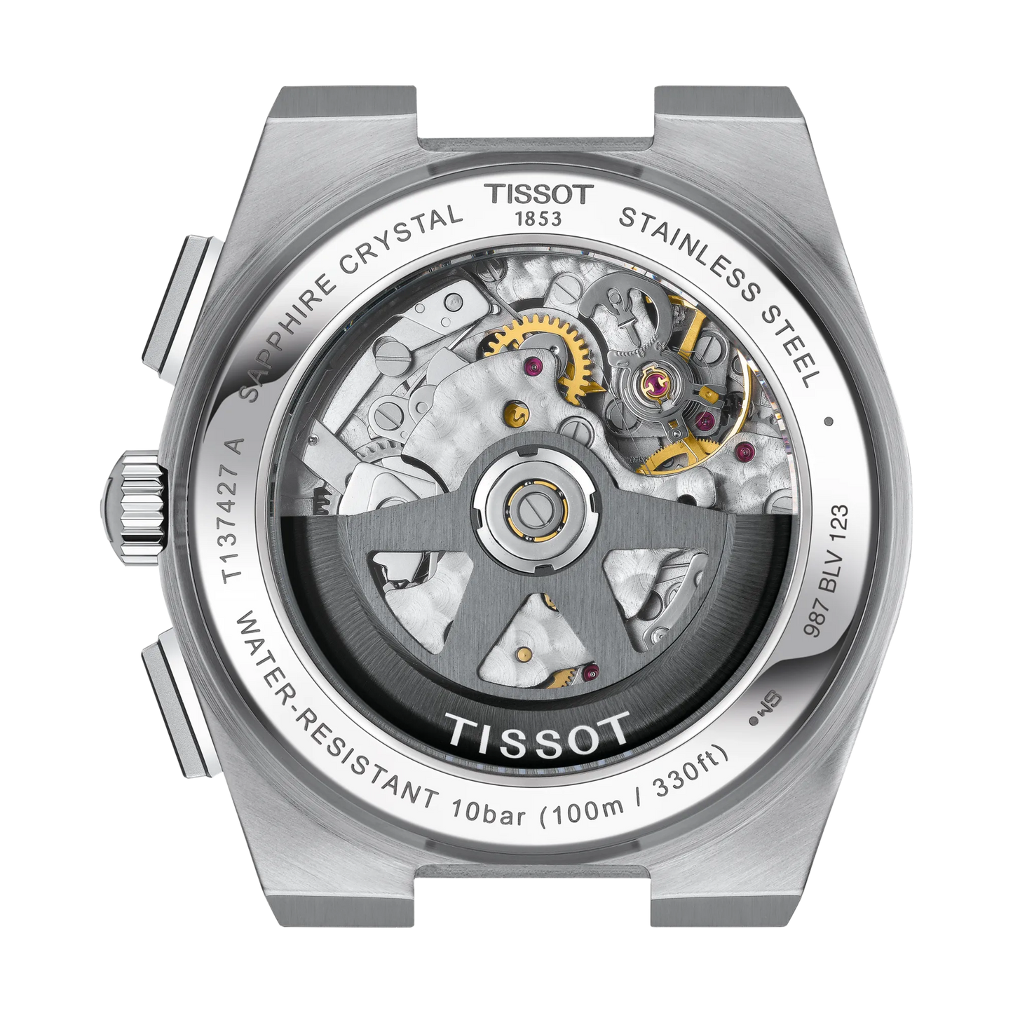 Tissot PRX Chronograph White Dial Rose Gold Accents Stainless Steel Men's Watch T137.427.11.011.00