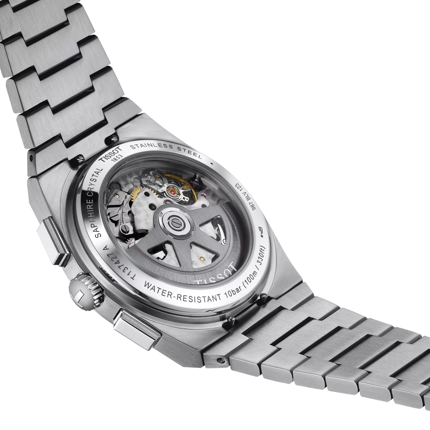 Tissot PRX Chronograph White Dial Rose Gold Accents Stainless Steel Men's Watch T137.427.11.011.00