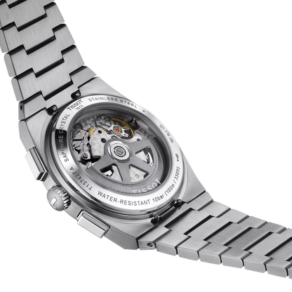 Tissot PRX Chronograph White Dial Rose Gold Accents Stainless Steel Men's Watch T137.427.11.011.00