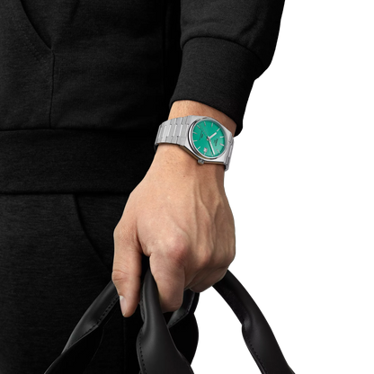 Tissot T-Classic 40mm Green Dial Automatic Watch with Stainless Steel Bracelet T137.407.11.091.01