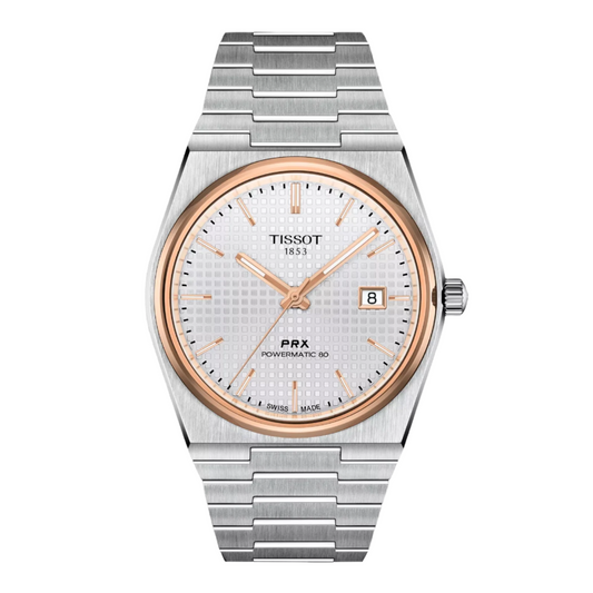 Tissot PRX Powermatic 80 Silver Dial Two-Tone Rose Gold Stainless Steel Men's Watch T137.407.21.031.00
