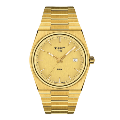 Tissot PRX 40mm Champagne Dial Quartz Watch in Yellow Gold PVD T137.410.33.021.00