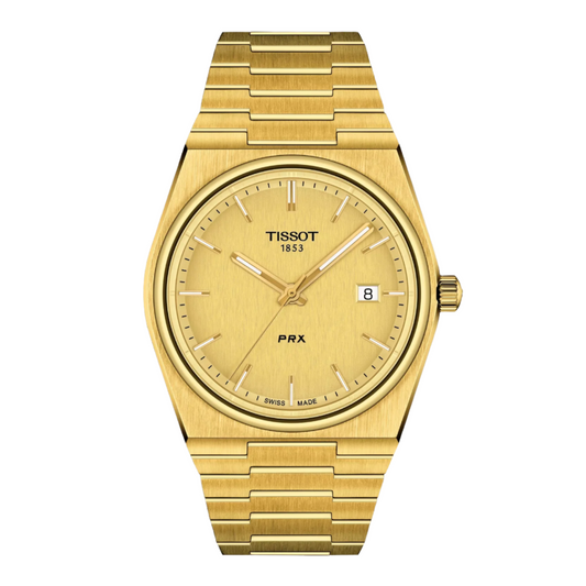 Tissot PRX 40mm Champagne Dial Quartz Watch in Yellow Gold PVD T137.410.33.021.00
