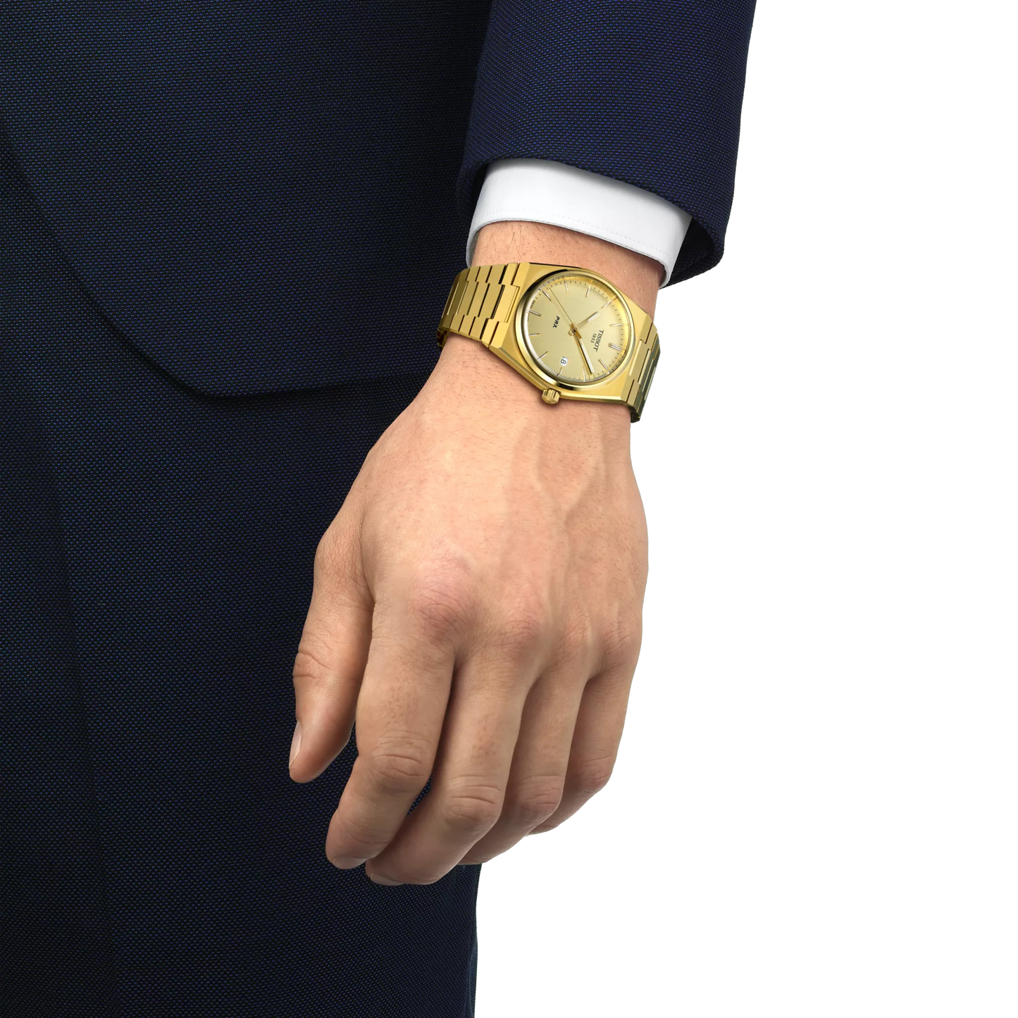 Tissot PRX 40mm Champagne Dial Quartz Watch in Yellow Gold PVD T137.410.33.021.00