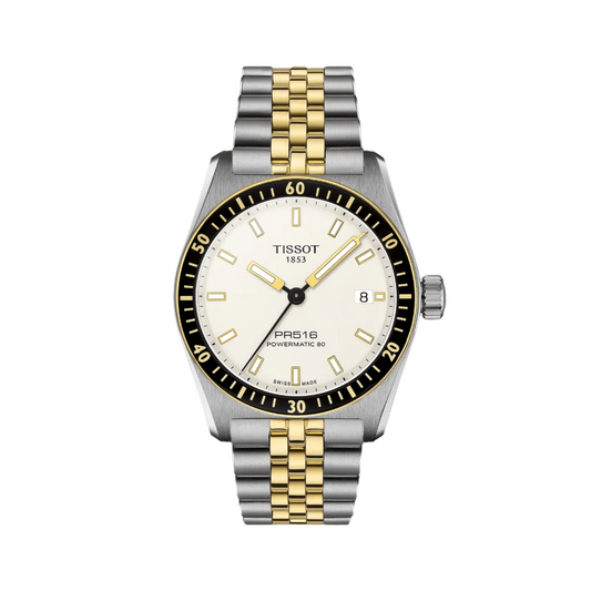 Tissot PR516 Powermatic 80 Automatic White Dial Two-Tone Stainless Steel Men's Watch T149.407.22.011.00