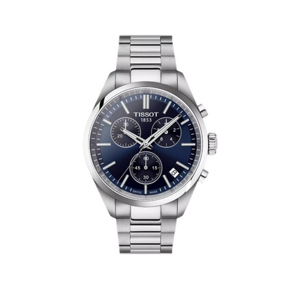 Tissot PR 100 Quartz Chronograph Blue Dial Stainless Steel Men's Watch T150.417.11.041.00