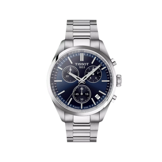Tissot PR 100 Quartz Chronograph Blue Dial Stainless Steel Men's Watch T150.417.11.041.00
