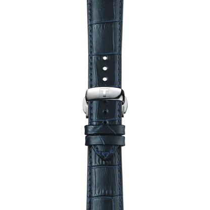 Tissot Chemin Des Tourelles Automatic Watch with Blue Dial & Leather Strap T099.407.16.048.00