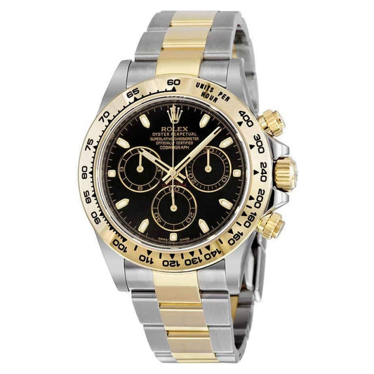 Rolex Daytona Black Dial Tachymeter Bezel Two-Tone Yellow Gold Watch 116503BKSO