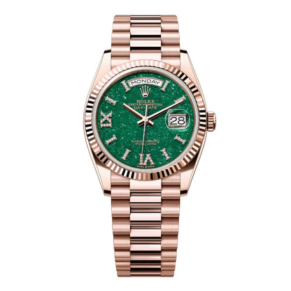 Rolex Day-Date Aventurine Dial Automatic Chronometer Diamond Unisex Watch 128235-0068