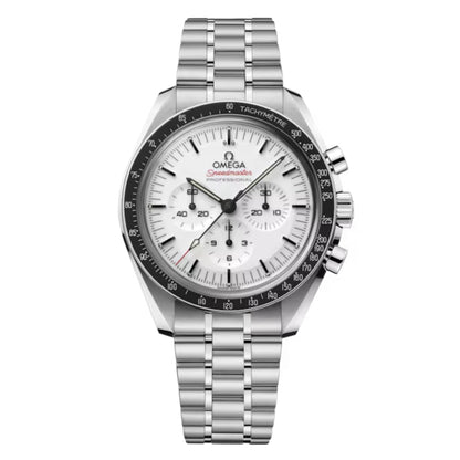 Omega Speedmaster White Dial Black Bezel Stainless Steel Hand-Wound Men's Chronograph Watch 310.30.42.50.04.001